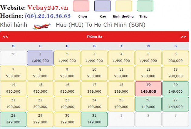 VietJet Air khuyến mãi vé từ Huế đi Hồ Chí Minh